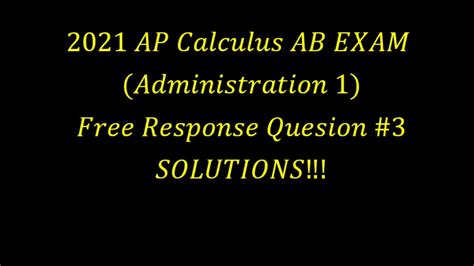 Walkthrough of the <b>2021 AP Calculus AB Free</b> <b>Free Response</b> #6 (May 4, <b>2021</b> administration). . 2021 ab calc frq answers